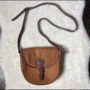 Cesti Tan Suede and Leather Crossbody Bag